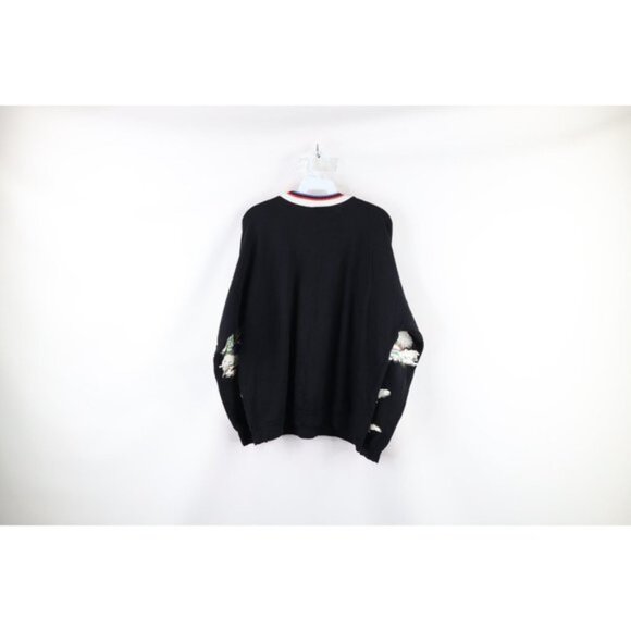 Vintage 90s Medium Faded All Over Print Christmas Crewneck Sweatshirt USA - Picture 9 of 11